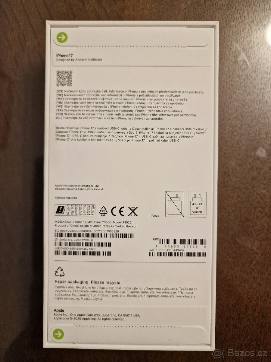 Apple iPhone 17 256GB Blue-NOVÝ,nerozbalený,záruka - 2