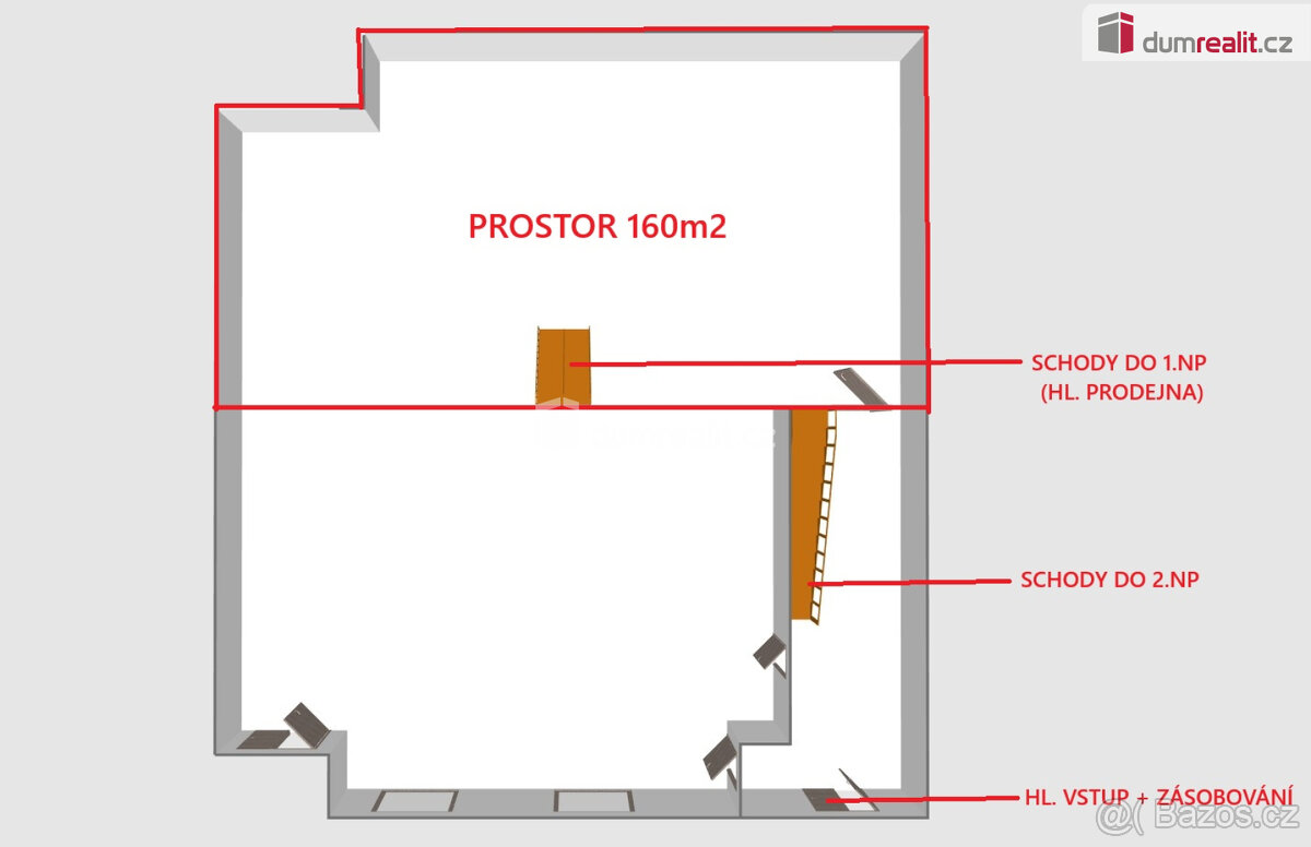 Prodejna 160m2, přízemí, centrum, Hodonín - 2