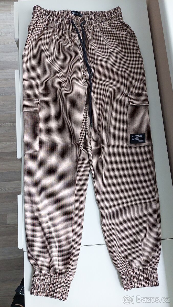 Dívčí/dámské kalhoty - černé s proužky, hnědé - 2