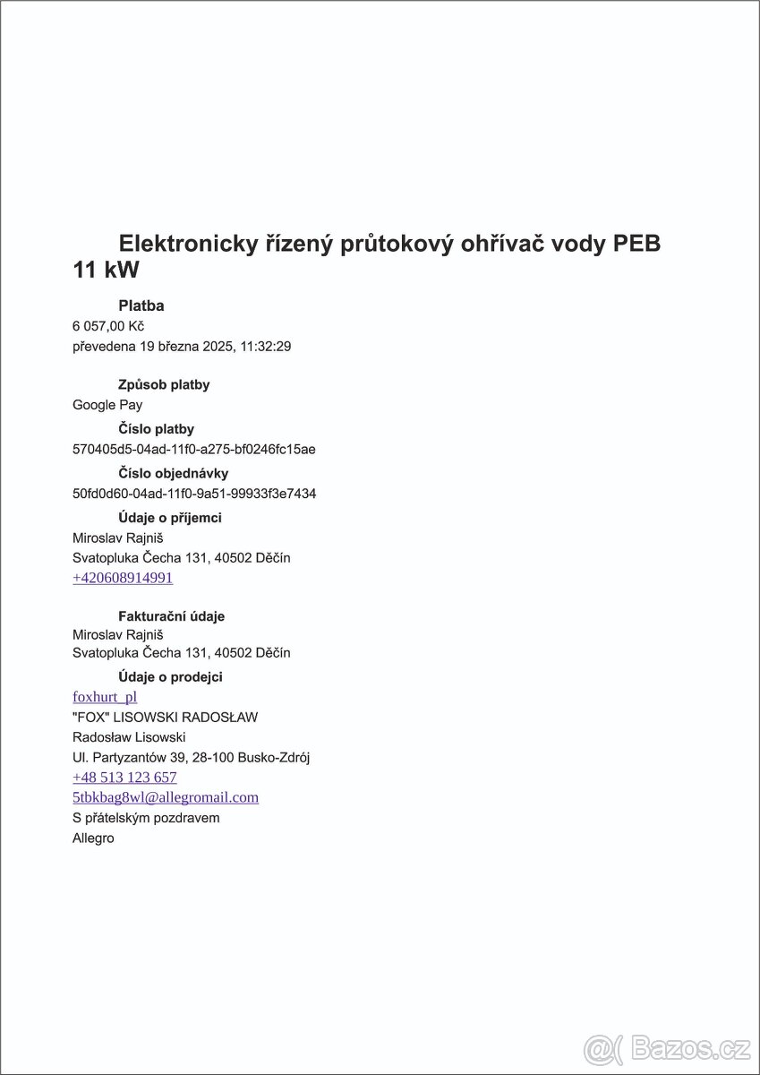 Prodám elektrický průtokový ohřívač - 2