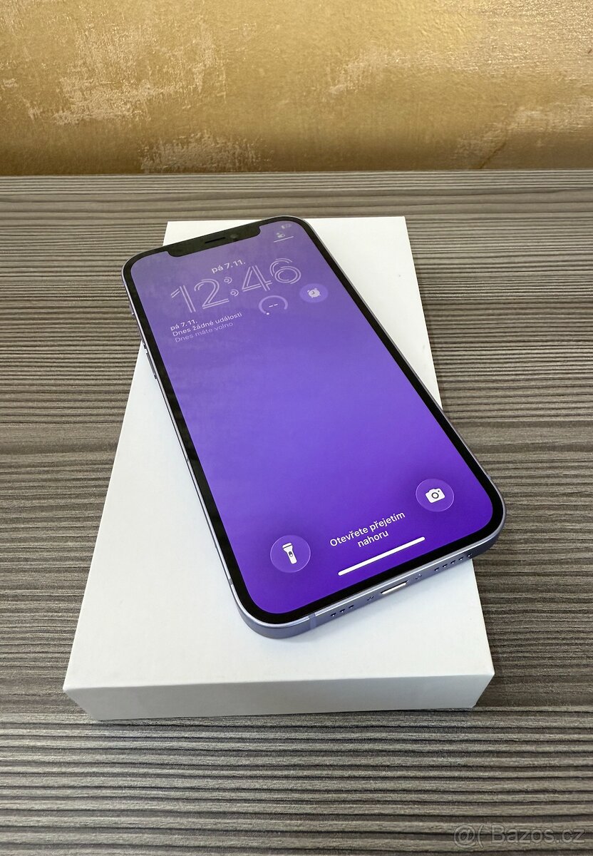 Apple iPhone 12 128GB fialová, TOP stav, baterie 100% - 2
