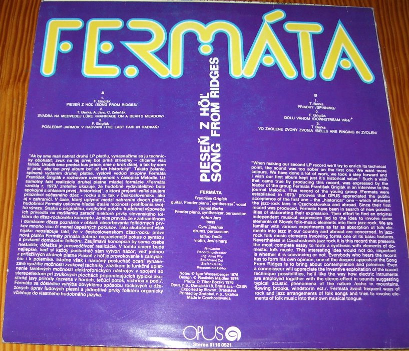 LP deska Fermáta Pieseň z hol z r.1977/114/ - 2