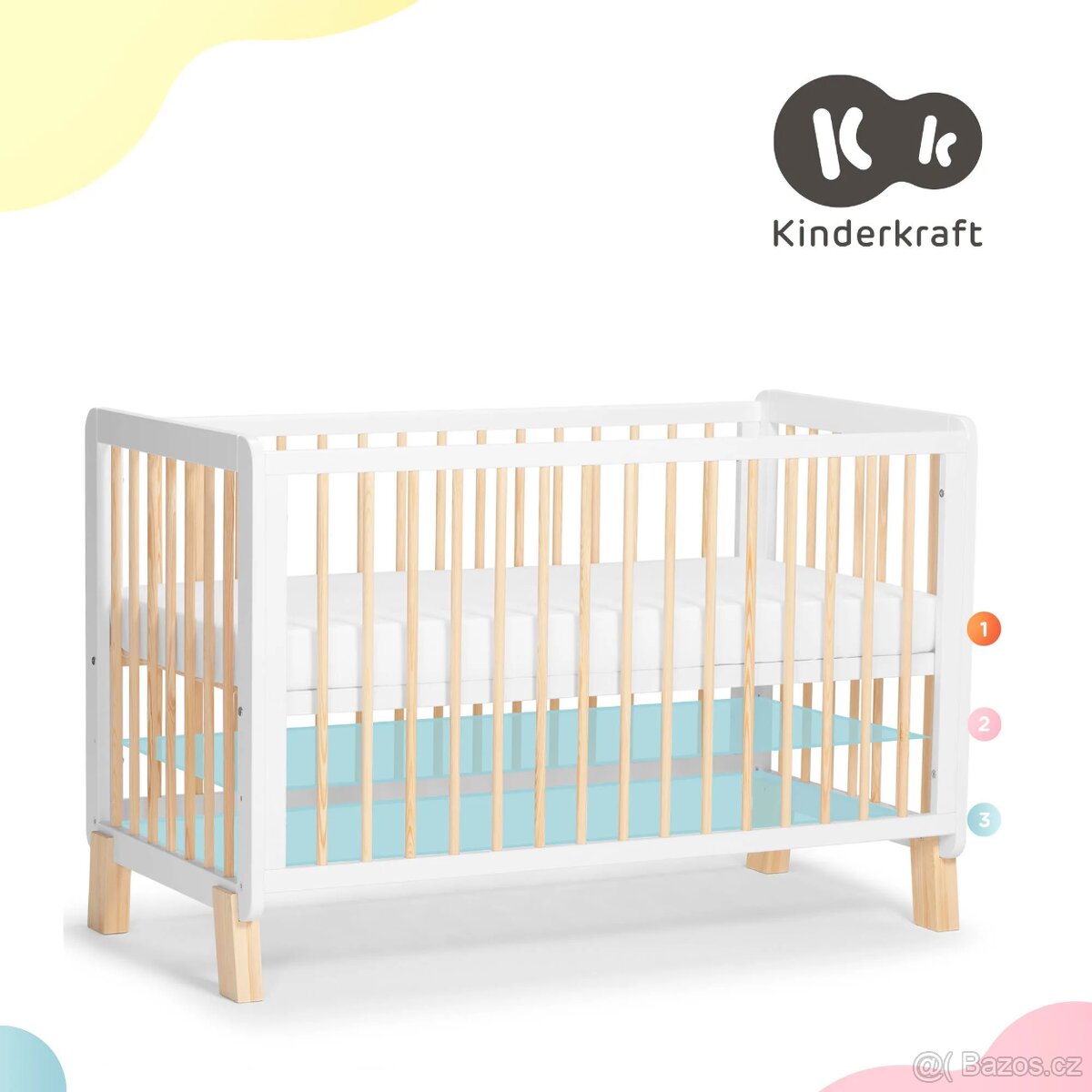 Postýlka KinderKraft LUNKY white - 2