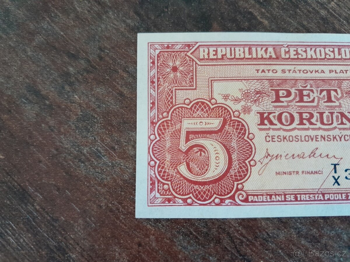 5 korun 1945 edice Londýn - 2