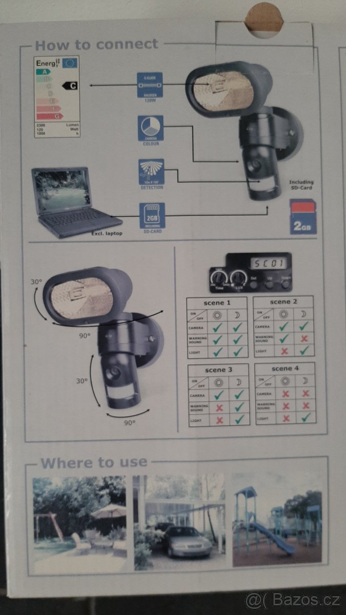 Bezpečnostní kamera ELRO integrované u venkovního světla - 2