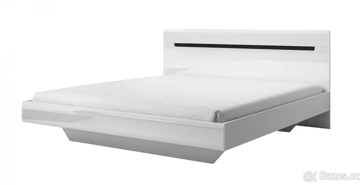 Postel 180x200 v bílém lesku - 2