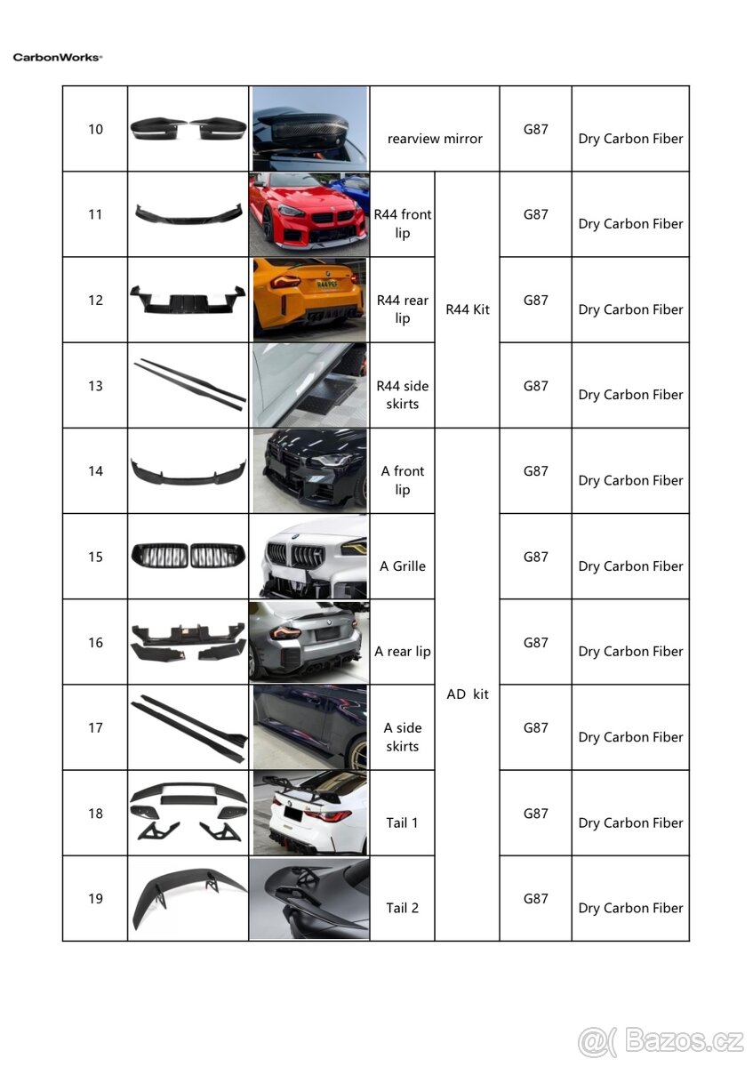 Karbonové díly pro BMW G87 M2 - 2