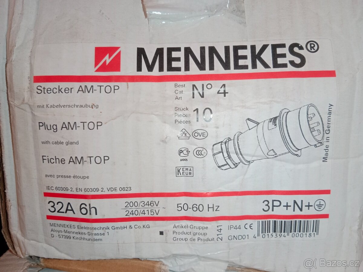 Vidlice a spojky na kabely 380V MENNEKES - 2