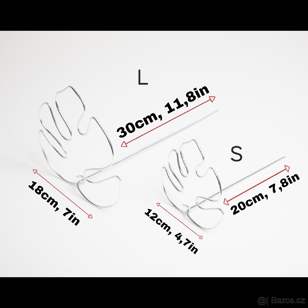 Opora pro rostliny, list monstery, stříbrná - 2