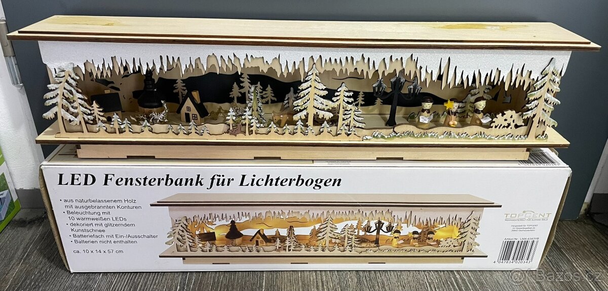 Dřevěná vánoční svítící dekorace - 2