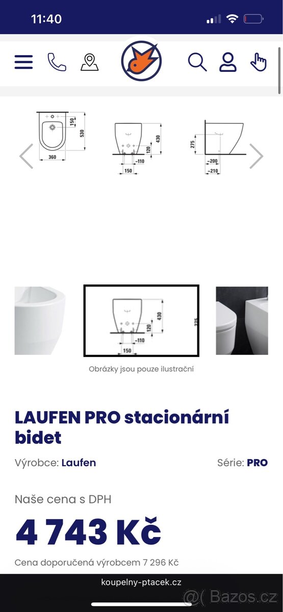 LAUFEN PRO stacionární bidet - 2