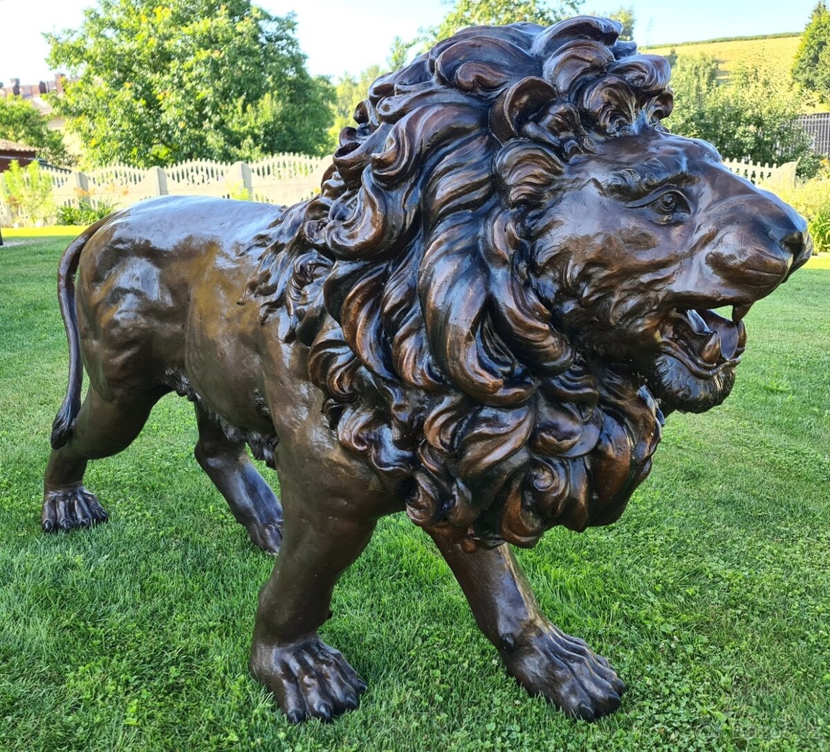 Zámecké bronzové sochy - Lvi-UNIKÁT - XXL - 2