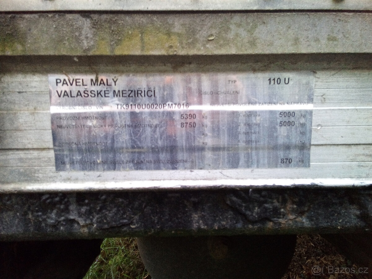 Přívěs nákladní Pavel Malý Typ 110U 1T36361 - 2