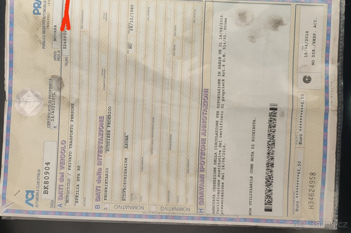 Aprilia RSV 1000 díly - 2