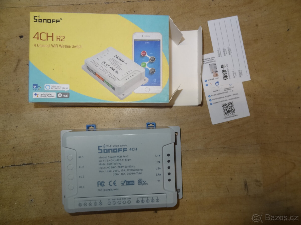 4 kanaolvy WiFI spinac SONOFF 4CH R2 na DIN listu - 2