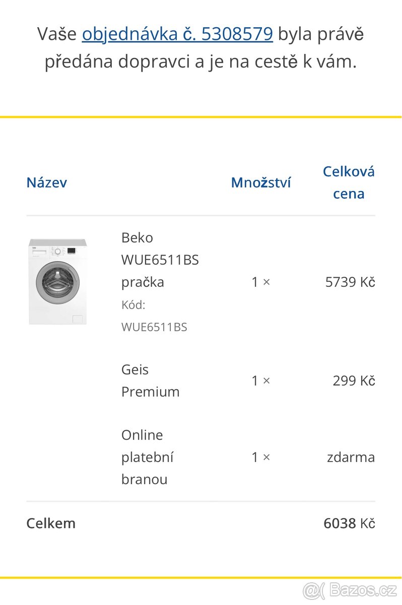Pračka Beko WUE6511BS - 2