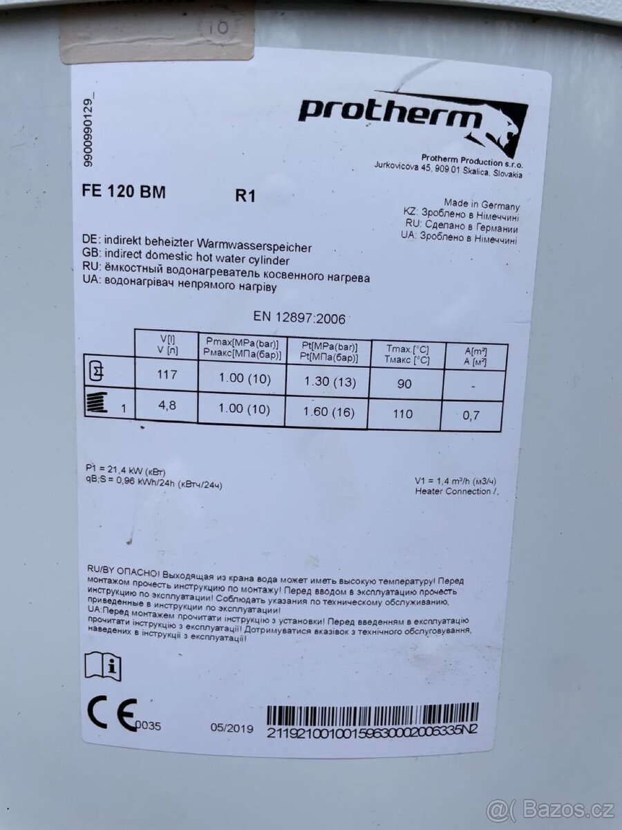 Prodam bojler Protherm FE120 BM - 2