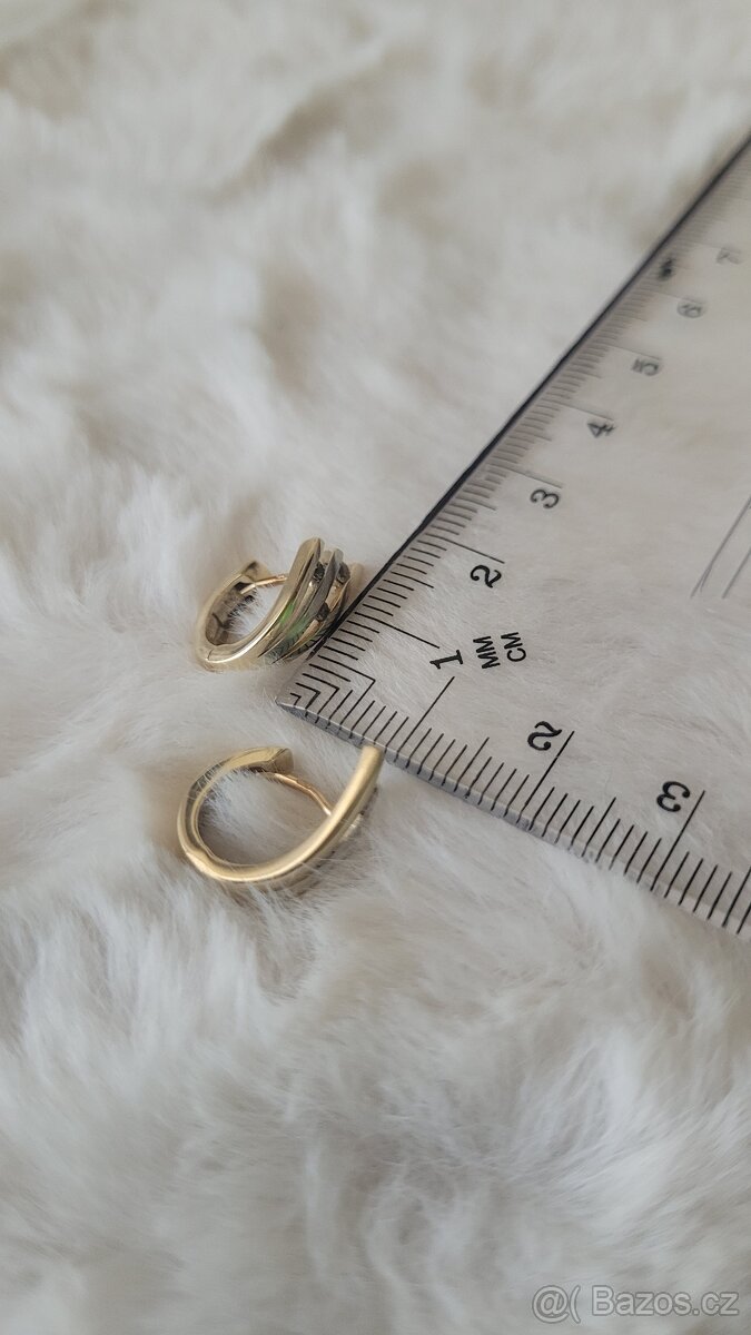 Zlaté náušnice - 14 karátů, punc - 2