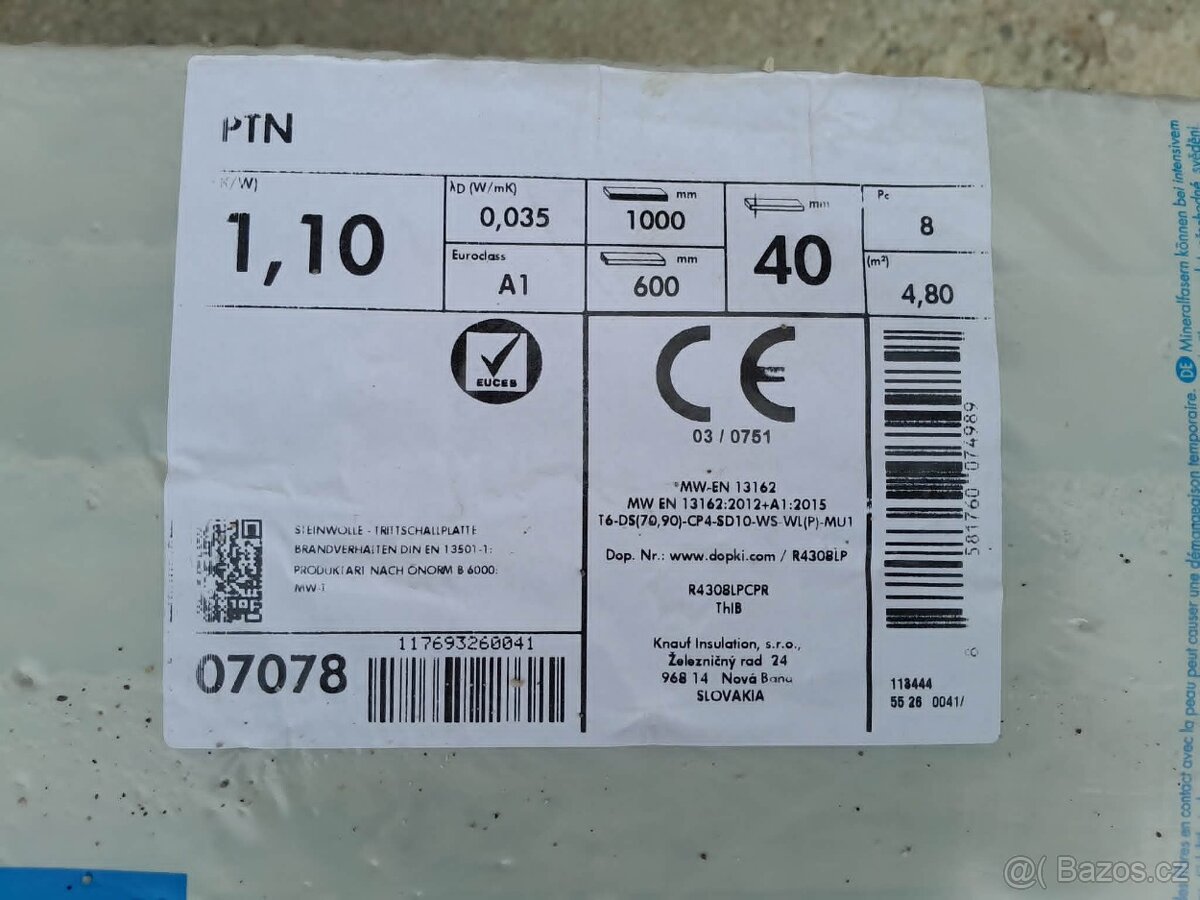 Izolace kročejová Knauf PTN 40 - 2