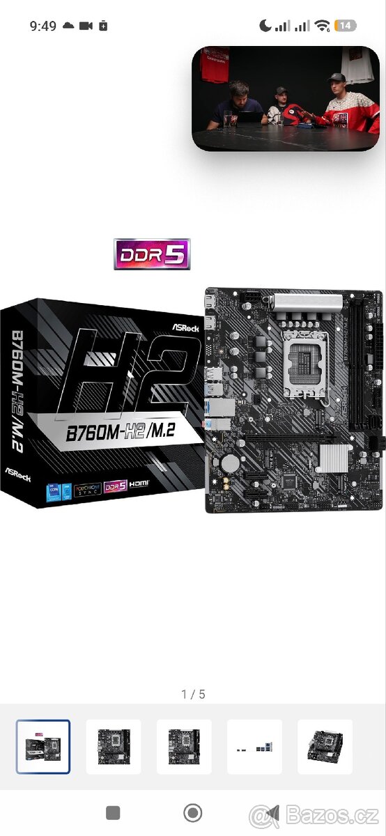 intel i5 13400f + b760m h2/m2. zaruka - 2