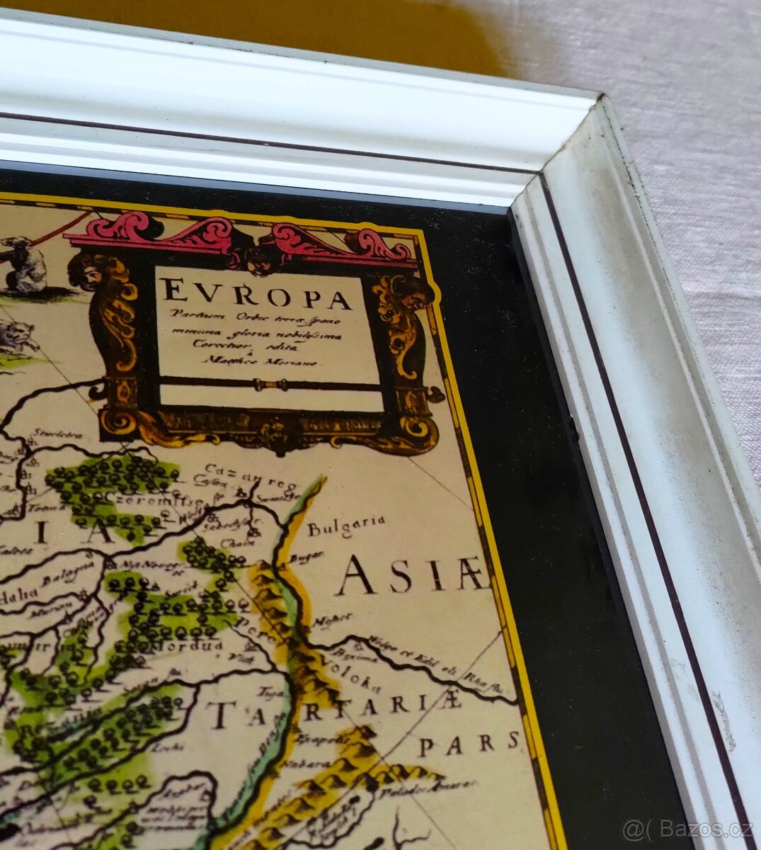 HISTORICKÁ MAPA EVROPY / obraz 57,5 x 40,5cm / - 2