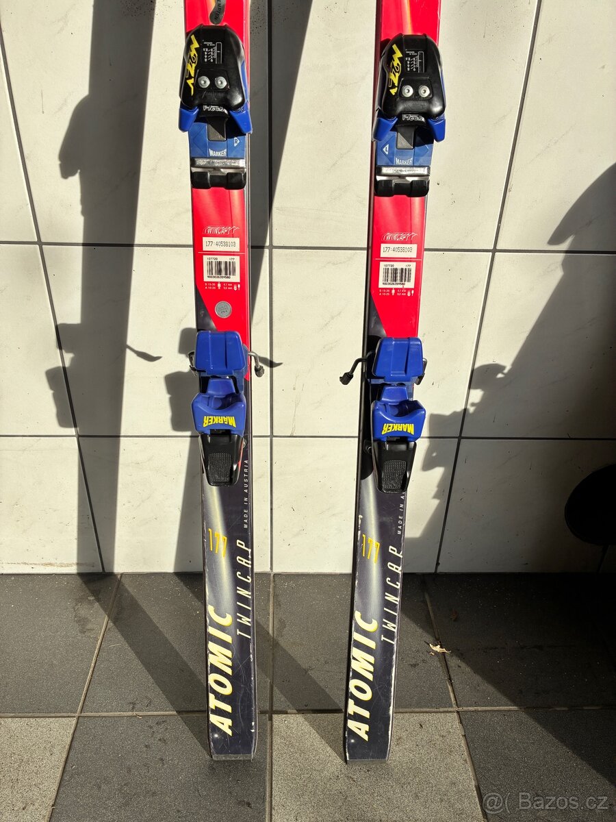 Atomic ATC 1 Twincap – sjezdové lyže 177 cm + vázání Marker - 2