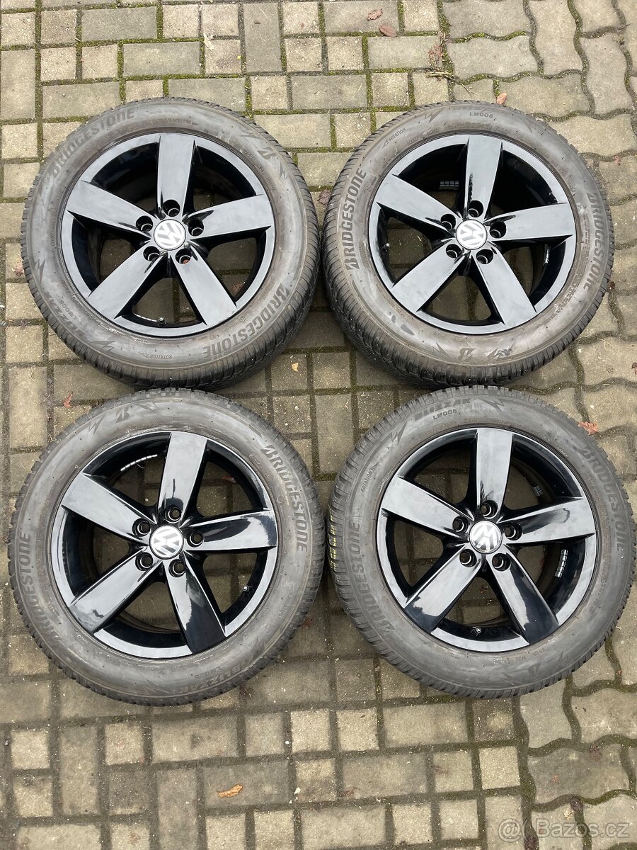 ORIGINÁL Alu Volkswagen, Škoda R16, 5x112 - TOP STAV, ZIMNÍ - 2