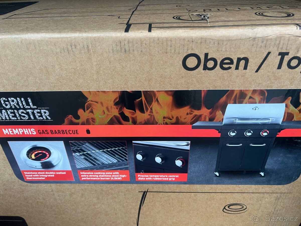 Plynový gril se 3 hořáky a 3 varnými zónami nový PC 6.000 Kč - 2