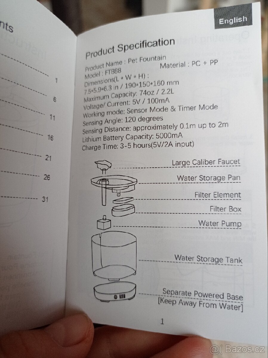 Automatické pítko s náhradními filtry (pro kočky/psy) - 2
