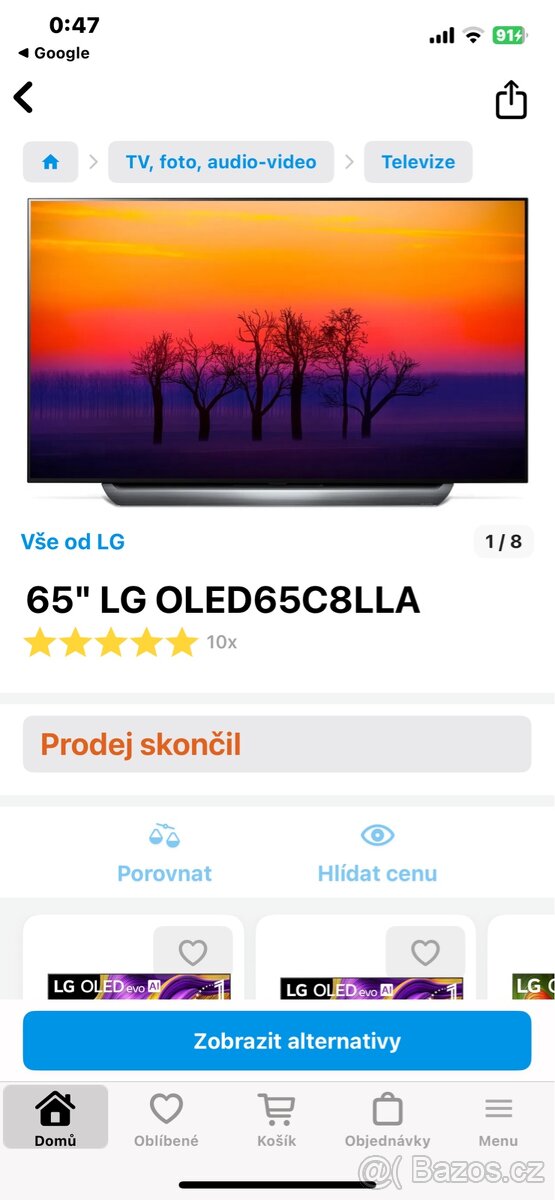 Prodám TV LG oled65c8LLA - 2
