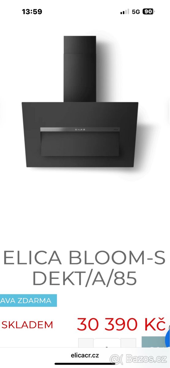 Nový odsavač ELICA BLOOM-S/DEKT/A/85-umělý kámen,5let záruka - 2