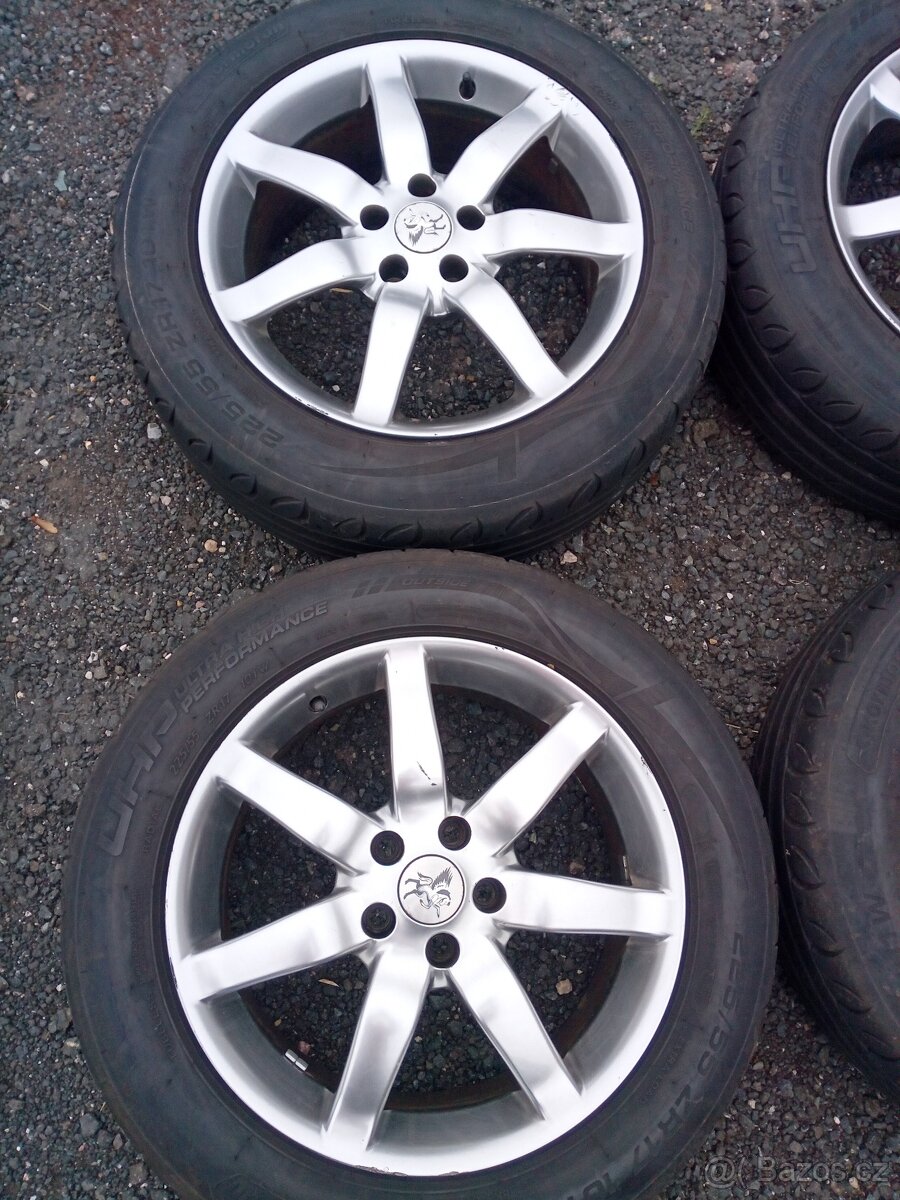 Alu kola R 17, ET 40, 5x108, vč. pneu 225/55 ZR 17 - 2