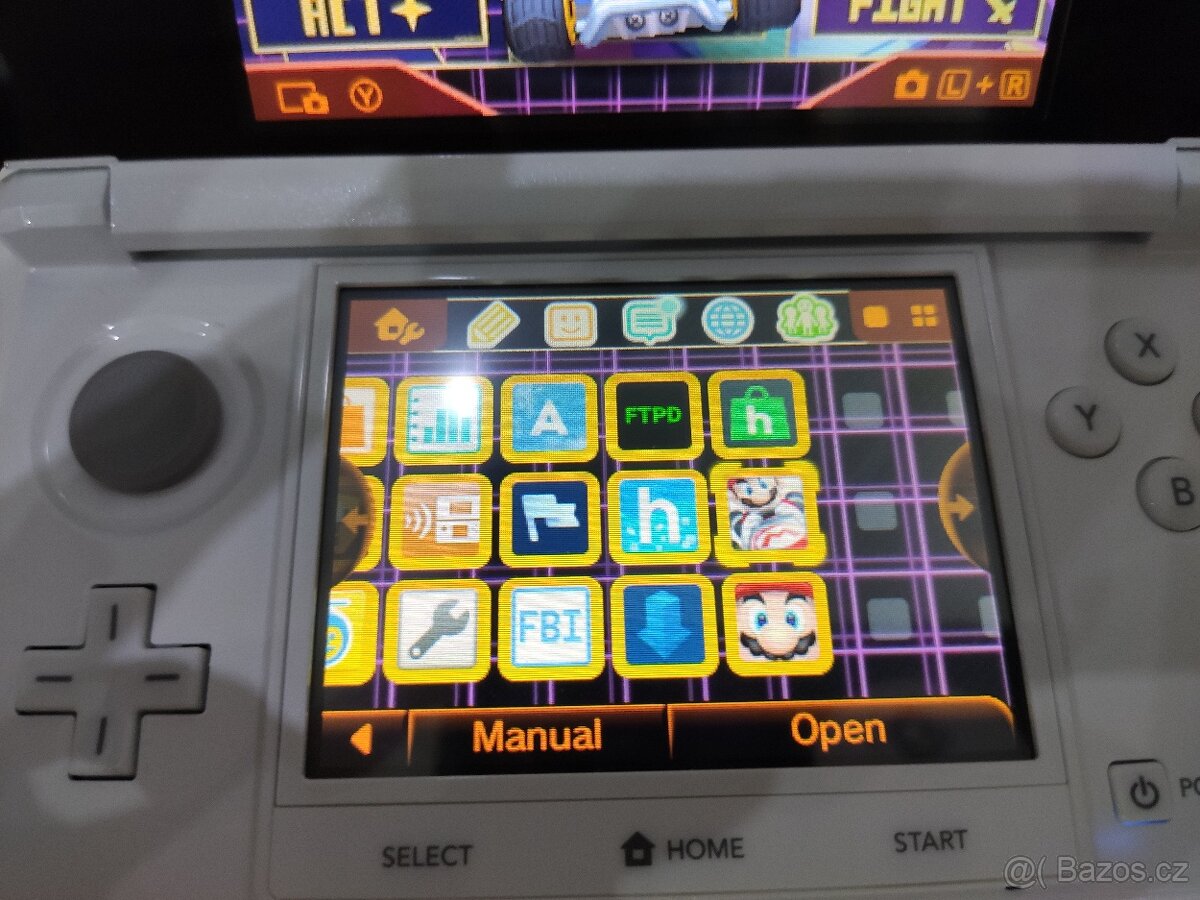 Nintendo 3DS Ice White + homebrew hack a 64GB karta - 2