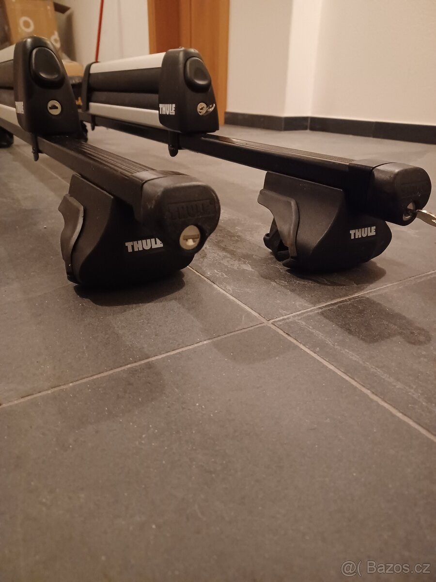 Prodám střešní nosič Thule s nosičem lyží Thule - 2