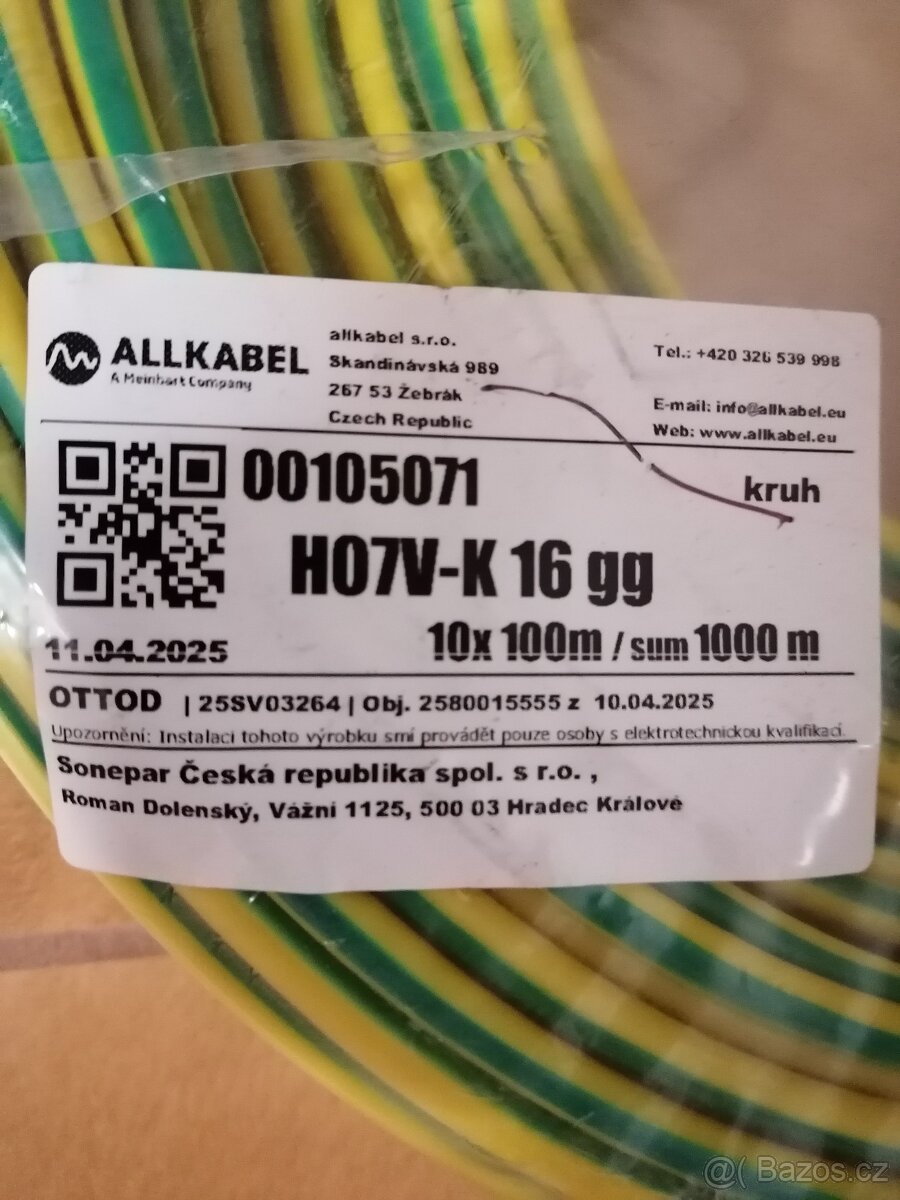 Lankový drát H07V 16mm - 2