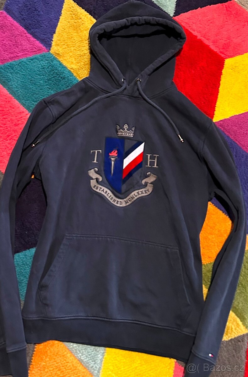TOMMY HILFIGER-L PÁNSKÁ NAVY SILNÁ BAVLNĚNÁ MIKINA - 2