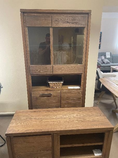 Dubová vitrína/skříň PUNE – 100% masiv - 2