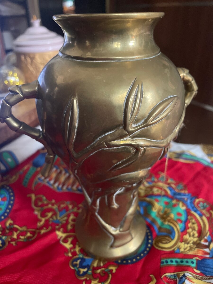 Váza mosaz,secesní vzor - 2