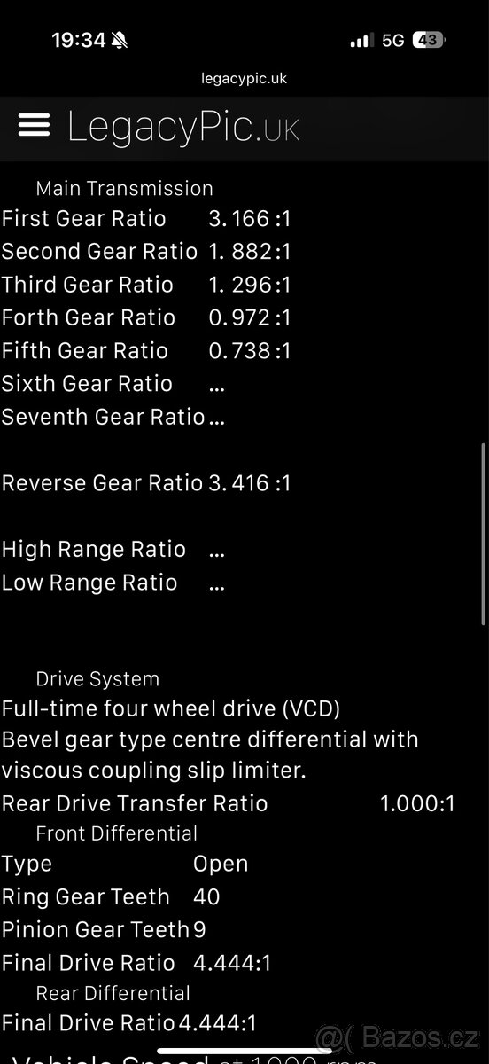 Subaru impreza sti 4.444 převodovka - 2