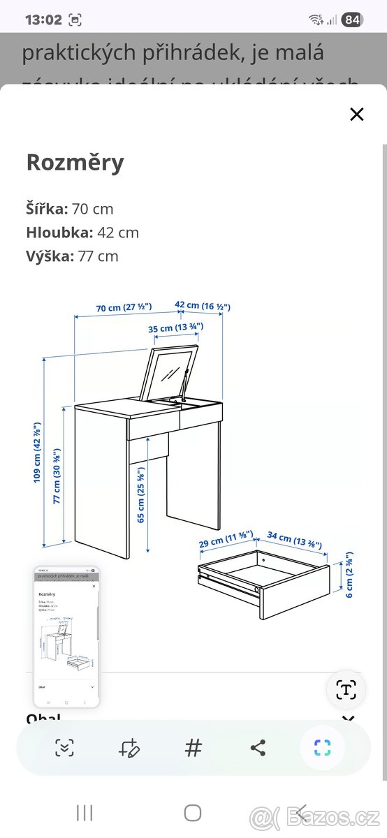 Toaletní stolek Brimnes - 2