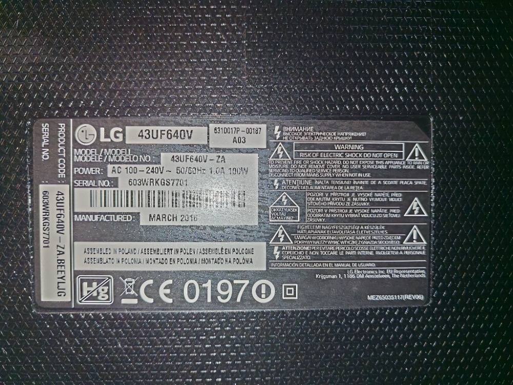LG 43UF640V - 2