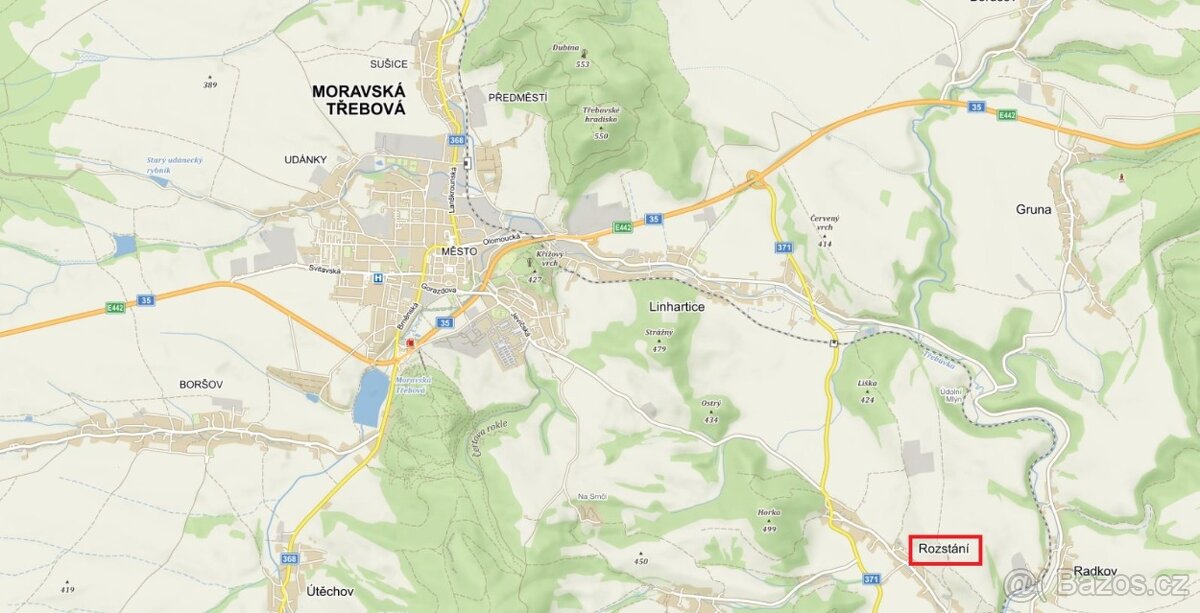 Nabídka pozemku KÚ Rozstání u Moravské Třebové - 4,2 ha - 2