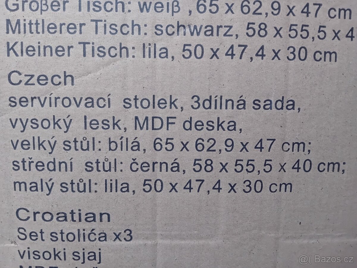 Sada tří stolečků NOVÉ ORIG. ZABALENÉ - 2