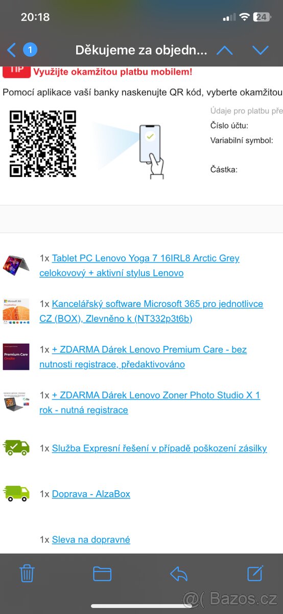 Prodám nový PC tablet Lenovo Yoga 7 - 2