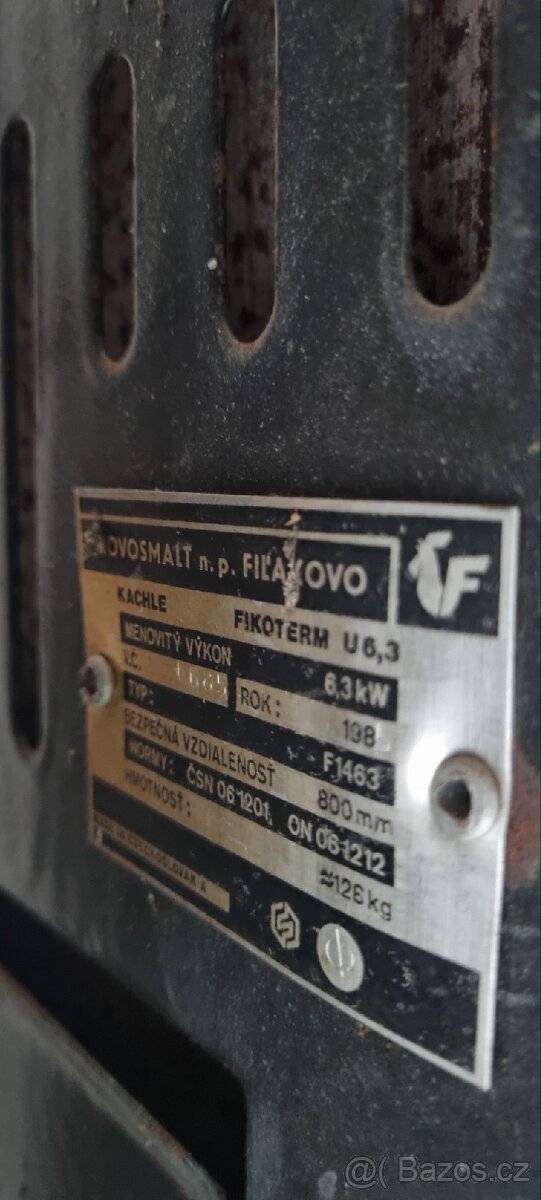 Prodám kamna Fikoterm U 6,3 – Fiľakovo - 2