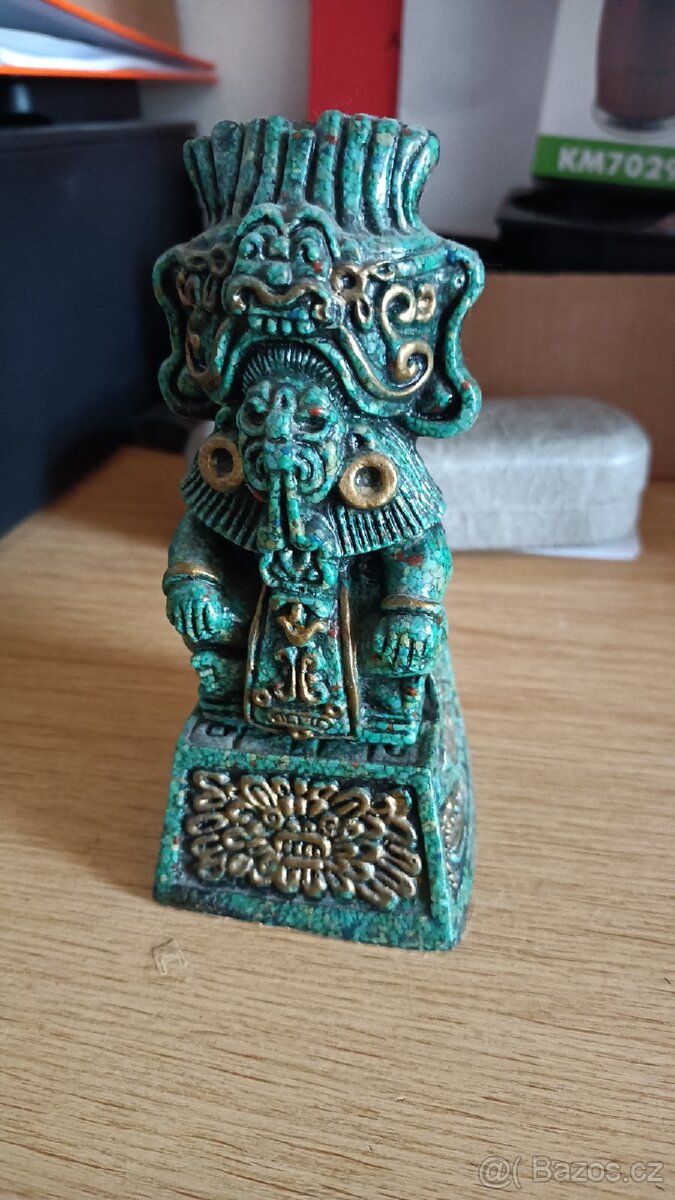 Mayská/aztécká soška Malachit - Zarebski - 2
