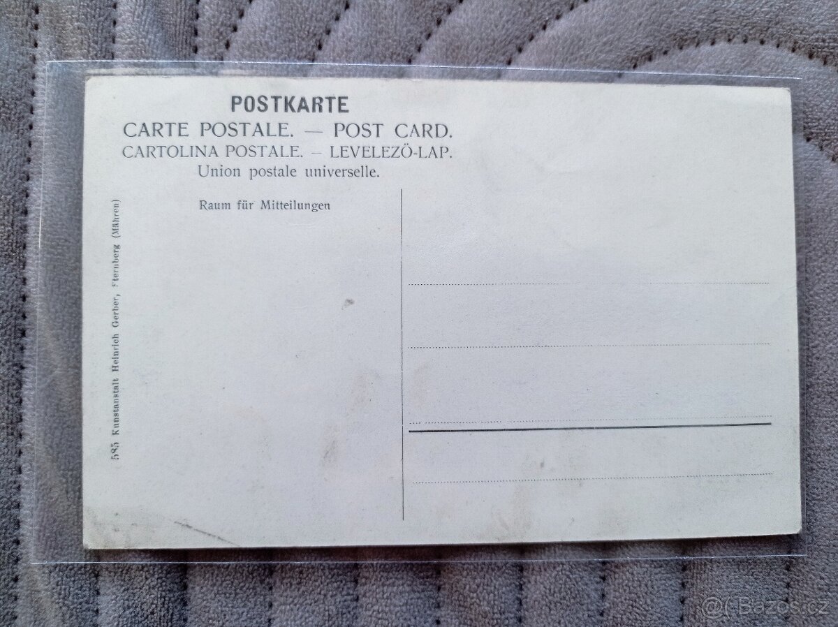 Pohlednice Šternberk zásobovací dům, pohled na část města - 2