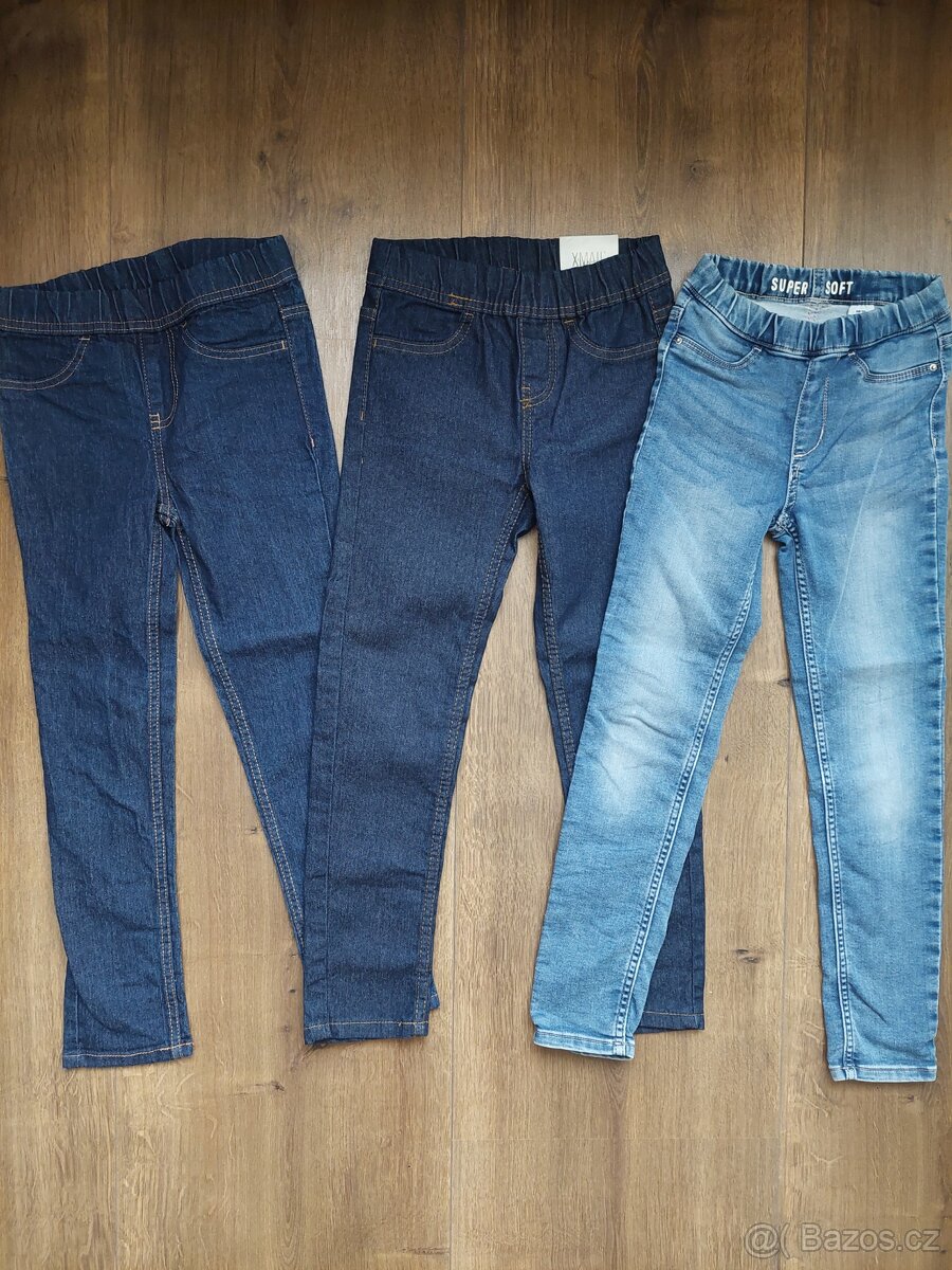 7x dívčí kalhoty vel. 128, 7-8 let - 2