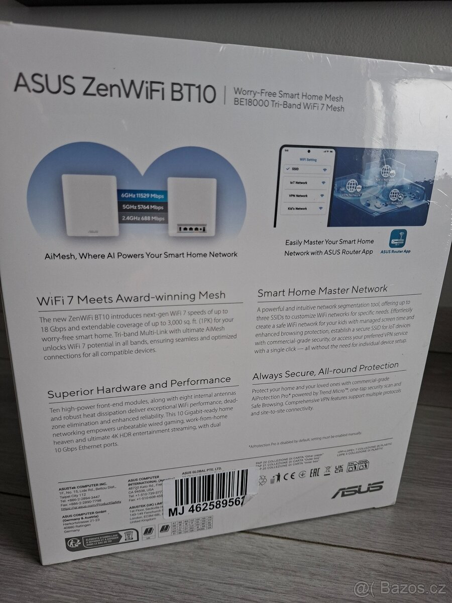 ASUS ZenWifi BT10 router, novy, nerozbaleno. - 2