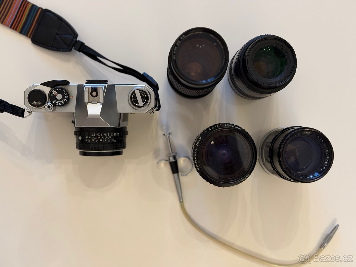 Pentax K1000 s 5 objektivy - 2